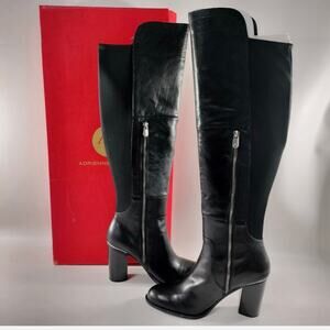 Adrienne Vittadini Moosewood Over the Knee Heeled Black Boot Womens Size 8.5